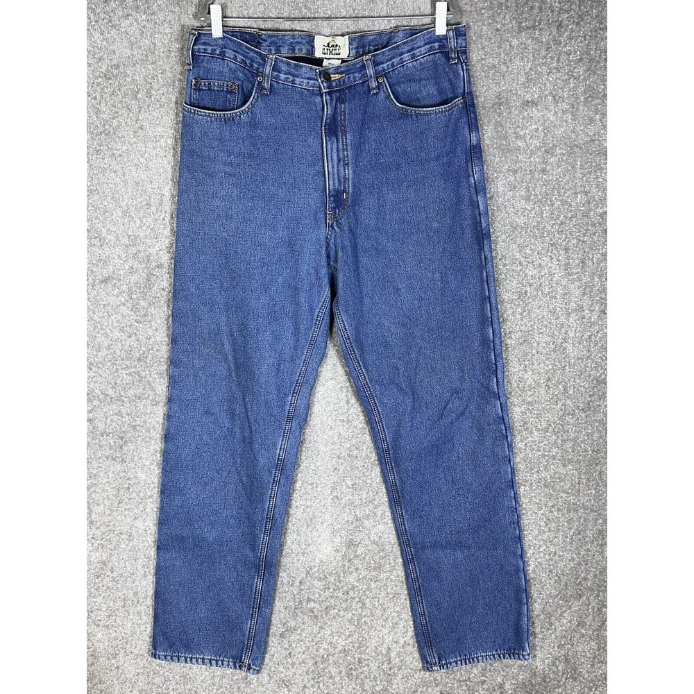 Old Mill Fleece Lined Jeans Mens Size 36x34 Blue Denim Straight Leg‎ Pockets